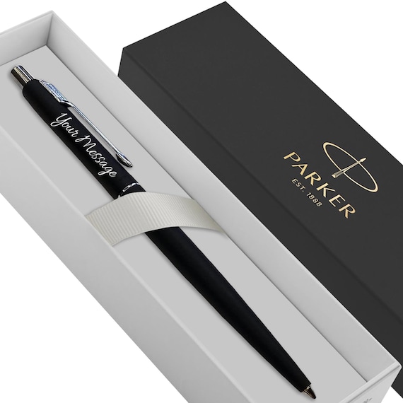 Personalised Engraved Parker Classic Ball Pen - Matte Black Silver -christmas Gift Fathers Day - Boyfriend Wedding For Him Her Groomsman - Canada - View #3