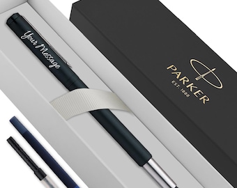 Personalised Engraved Parker Vector Fountain Pen - Matte Black Silver -Christmas Gift Fathers Day - Boyfriend Wedding For Him Her Groomsman