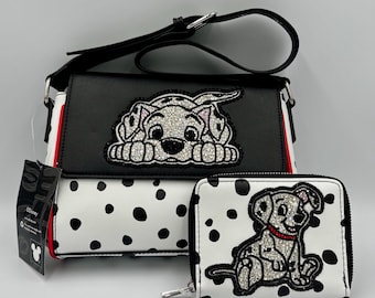 101 Dalmatians Purse and Wallet | 101 Dalmatians Shoulder Bag and Wallet | Bling 101 Dalmatians purse | Rhinestone 101 Dalmatians purse