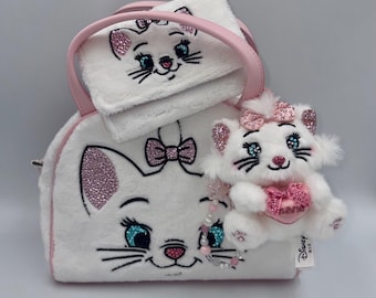 Marie Loungefly cross body, wallet and purse charm | Rhinestone Aristocats purse, wallet and purse charm | Bedazzled Cat Loungefly set