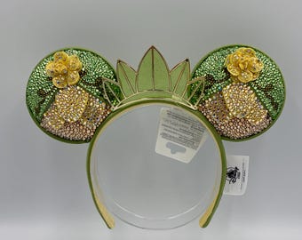 Rhinestone Tiana Mouse Ears | Bedazzled Princess and the Frog Mouse Ears | Bling Princess Tiana Minnie Mouse Ears