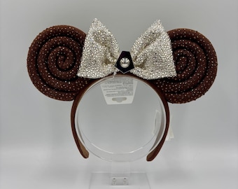 Orejas de ratón de la Princesa Leia con diamantes de imitación / Orejas de ratón de Star Wars deslumbrantes / Orejas de ratón de la Princesa Leia con brillo de Minnie / Orejas de ratón de la Princesa Leia