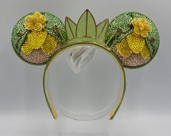 Orecchie di topo Tiana con strass / Orecchie di topo della Principessa e il Ranocchio decorate con strass / Orecchie di topo Tiana e Minnie con strass