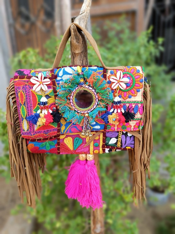 Ethnic handmade Indian clutch handbags/ Bohemian style banjara bags-thunohoangphong.vn