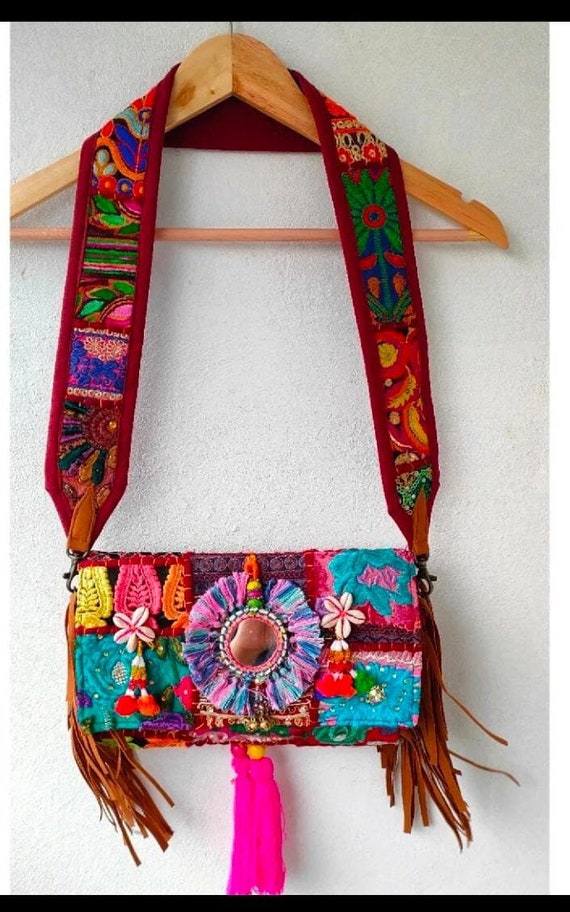 Handmade Banjara Embroidery Patch Sling Crossbody Bag