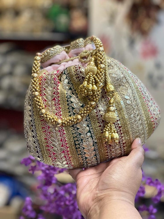 Designer Potli Bag with Handwork - Fashion Basket by Jigna