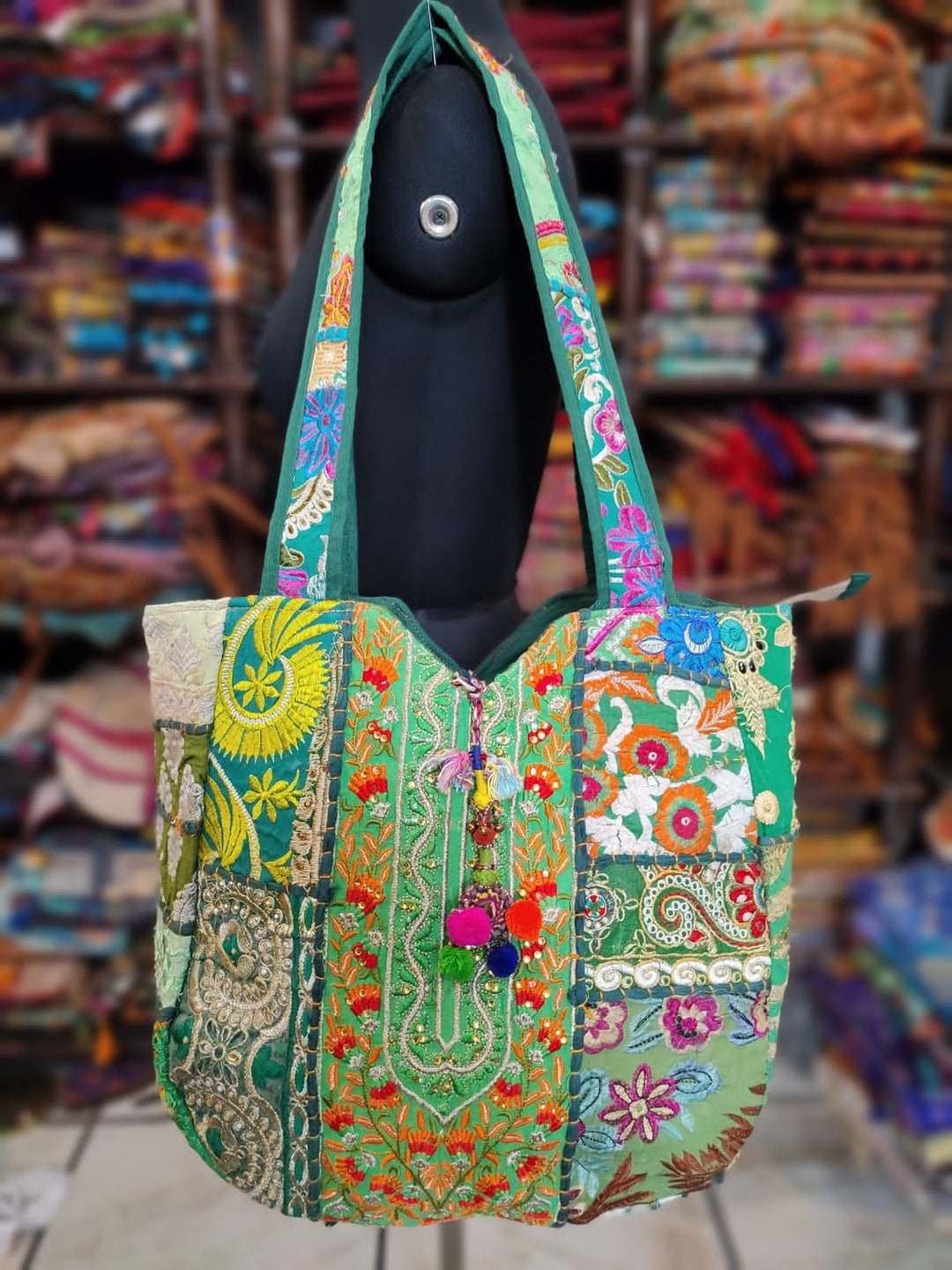 Buy SriAog Handcrafted Banjara embroidered shoulder bags Mirror work  Handbag for Women | Travel handmade handbag | Zipper Tote Bag ladies  (Medium Shopping Handbag Red Tote bags) Online at Best Prices in