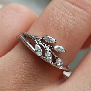 Marquise Moissanite Band, 0.60 TCW Marquise Cut Colorless Moissanite Wedding Band, Marquise Stackable Band, Eternity Band, Gift, Bridal Band