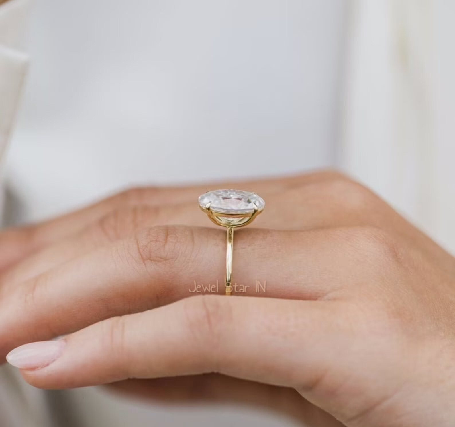3 Ct Oval Cut Moissanite Engagement Ring Hidden Halo - Etsy