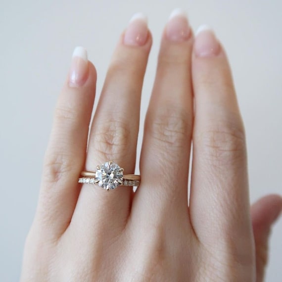 Minimalist wedding 2024 ring set