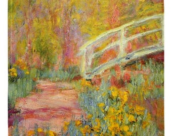 Imanes de dos paneles de Monet: Decoración impresionista, galería de arte para refrigeradores