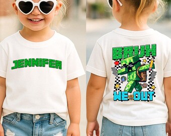 Last Day of School We Bruh Out Gamer Theme Block Pixel Shirt