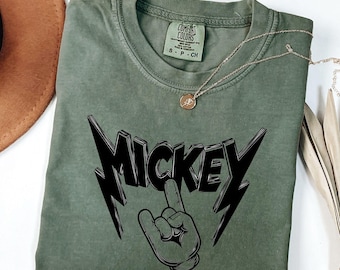 Comfort Colors Mickey T-Shirt, Metal Rock Mickey Shirt, Matching Family Shirts, Funny Disney Shirt, Disney Lover Gift, Mickey Mouse Shirt