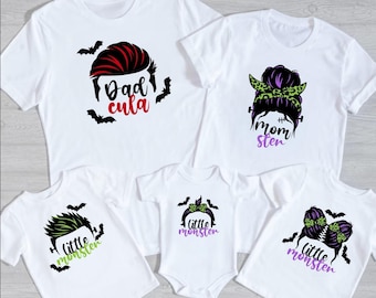 Momster and Dadcula Matching Halloween Shirt, Couples Halloween Shirt, Momster Dadcula Little Monster Family Matching Shirt, Funny Halloween