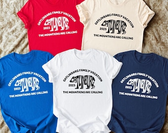 Gatlinburg Pigeon Forge Family Vacation 2025 Shirt, The Mountains Are Calling Shirt, Family Trip Tee, Cute Adventure Tee, The Mountains Tee