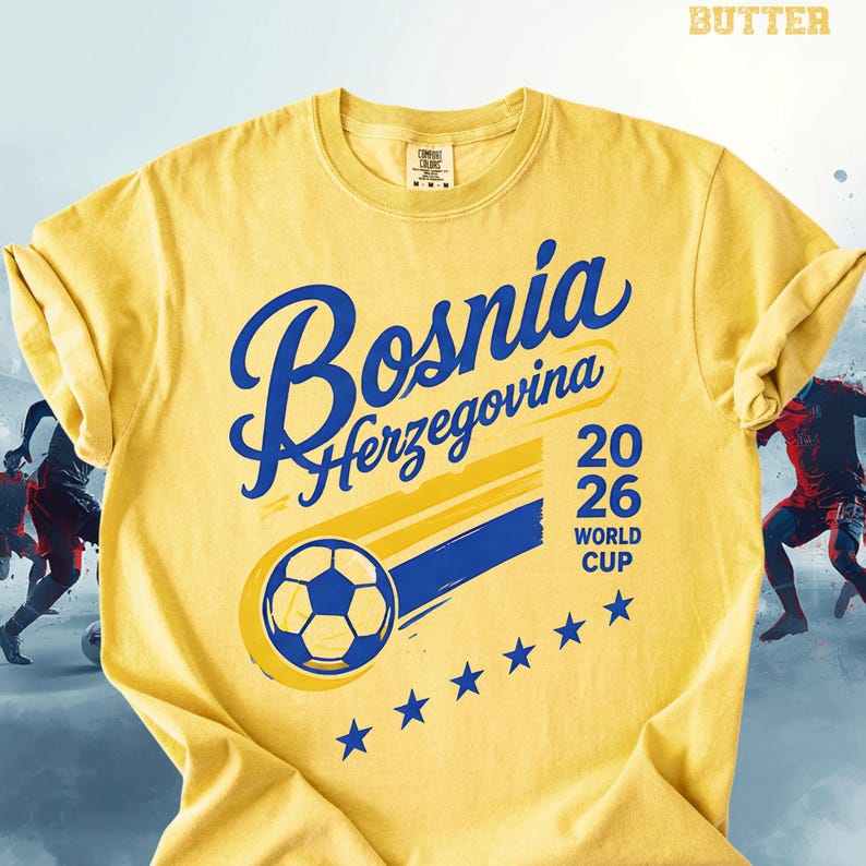 Comfort Colors Bosnia Soccer Shirt, Bosnia Football Fan Tee, Vintage Bosnia Sports Shirt, World Cup Fan Gift, Retro Game Day Outfit image 4
