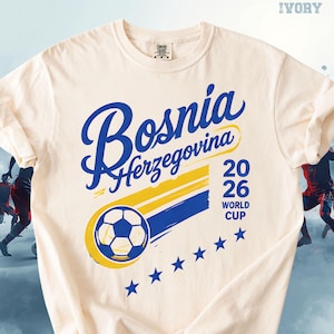 Comfort Colors Bosnia Soccer Shirt, Bosnia Football Fan Tee, Vintage Bosnia Sports Shirt, World Cup Fan Gift, Retro Game Day Outfit image 1