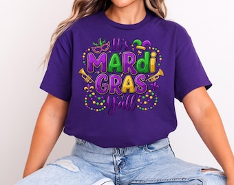 It's Mardi Gras Y'all - Mardi Gras Shirt - Adult Mardi Gras Shirt - New Orleans Tee - Womens Graphic Tee - NOLA Shirt - Fat Tuesday Shirt