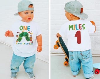 Personalized Hungry Caterpillar First Birthday Shirts