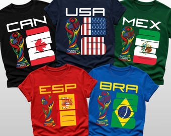 2026 Soccer Fan Shirt, Any Country Flag 26 Tee, Custom Country Code Shirt, International Football Tournament Fan Gift, World Soccer 2026 Tee
