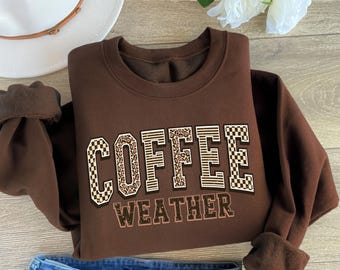 Retro Coffee Weather Sweatshirt, Fall Coffee Lover Gift, Cute Fall Sweatshirt, Pumpkin Spice Shirt, Thanksgiving Shirt, Fall Graphic Tee