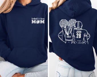 Custom Football and Cheer Mom Shirt, Football Mom Sweatshirt, Football Cheer Hoodie, Gift For Sports Mom Cheerleading, Football Lover Gift