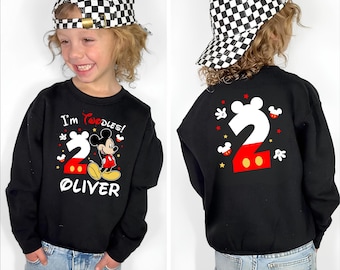 I'm Twodles Custom Mickey Birthday Boy Sweatshirt, Disney Birthday Kids Hoodie, Mickey Mouse Birthday Sweater, Personalized Birthday Gift