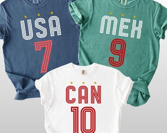 Comfort Colors® Retro Soccer Shirt | World Cup 2026 Country Tees | Brazil Argentina USA Mexico England Portugal All Countries Available