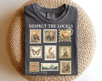 Respect The Local Wildlife Shirt, Animal Lover Tee, Protect National Parks Shirt, Postage Stamp Shirt, Comfort Colors T-Shirt