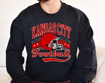Retro Kansas City Football Gift, Kansas City Vintage Football Sweater, Kansas City Football Crewneck For Women, Kansas City Men's Sweatshirt