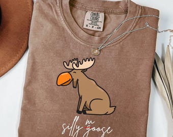 Silly Goose Moose Comfort Colors Christmas Shirt, Silly Moose Tee, Goose Tee, Funny Shirt Gift, Moose Costume Shirt, Animal Mashup Shirt