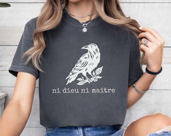 Comfort Colors® Ni Dieu Ni Maître Anti-Authoritarian Shirt, No God No Master, Anti Trump Shirt, Leftist Protest Tee, Anarchist Activism Tee