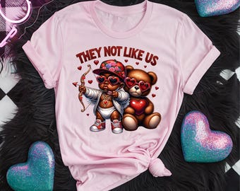 They Not Like Us Black Valentines Day Shirt, Black Love T-Shirt, Melanin Valentine Shirt, Black Couple Tee, Cute Vday Shirt for Her Him