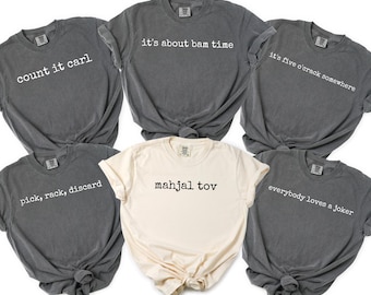 Funny Mahjong Shirt, Comfort Colors Matching Group Mahj Tees, Game Night Gift for Her