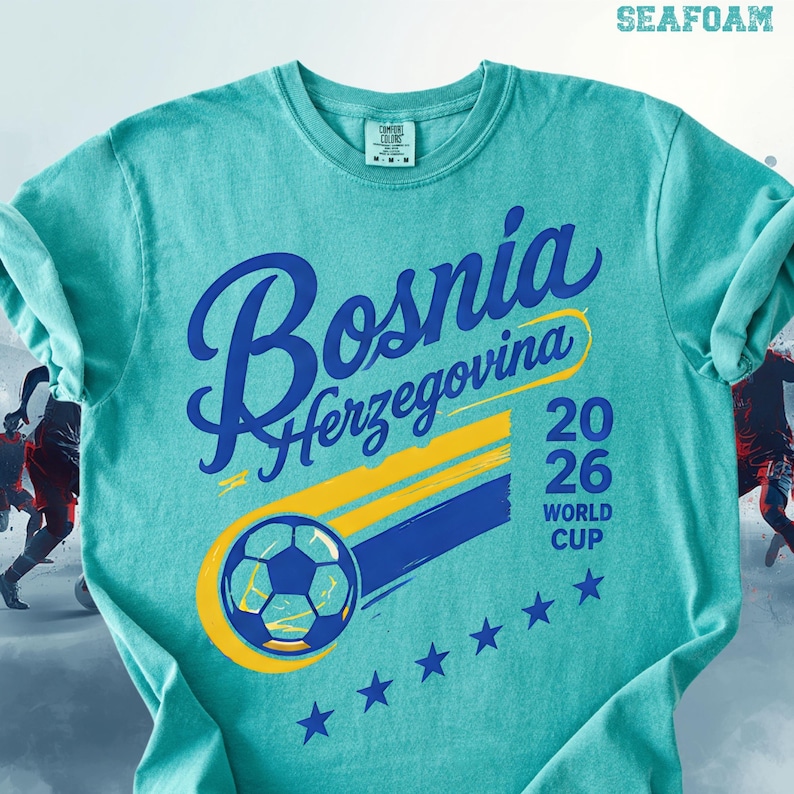 Comfort Colors Bosnia Soccer Shirt, Bosnia Football Fan Tee, Vintage Bosnia Sports Shirt, World Cup Fan Gift, Retro Game Day Outfit image 7