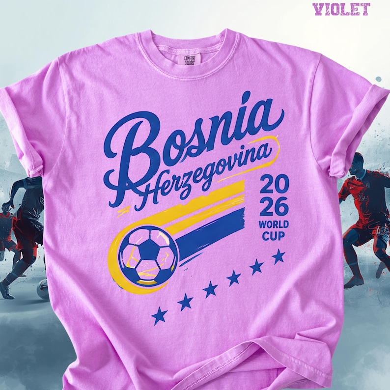 Comfort Colors Bosnia Soccer Shirt, Bosnia Football Fan Tee, Vintage Bosnia Sports Shirt, World Cup Fan Gift, Retro Game Day Outfit image 5