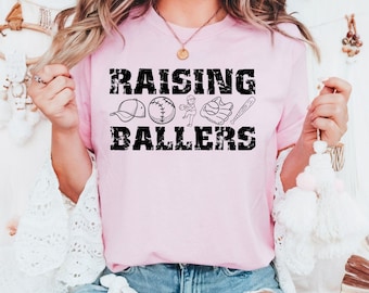 Comfort Colors® Baseball Mom Shirt, Raising Ballers Shirt, Funny Mama Shirt, Baseball Season, Softball Mom, Funny Baseball Tee, Game Day Tee
