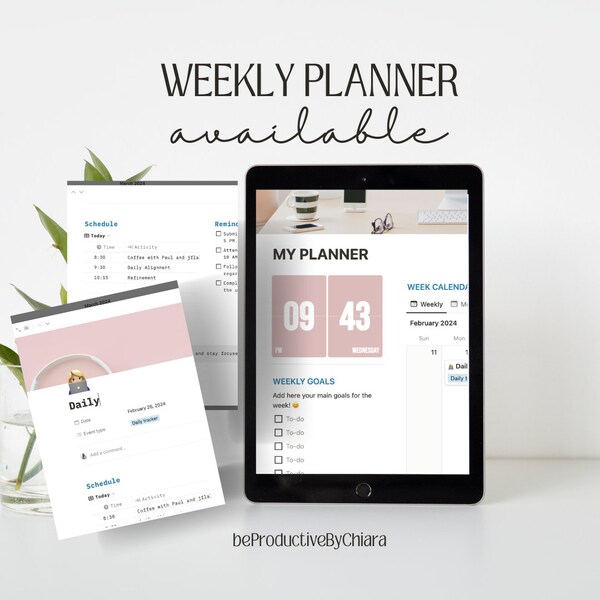 Planificador semanal y mensual - Plantilla de nociones