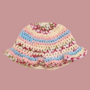 cotton candy floral hat
