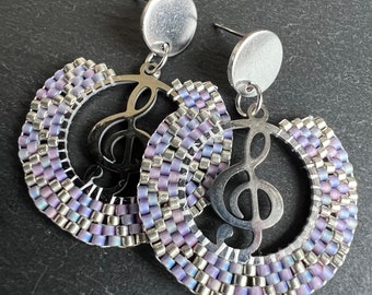 Lilac clouds lilac purple violet silver earrings hanging earrings earrings creole creolen