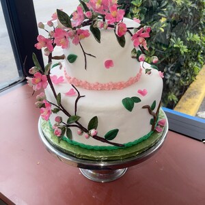 Cherry Blossom Gum Paste Sprays / Cherry Blossom Flower Branch Gum Paste for Weddings and Cake Decorating