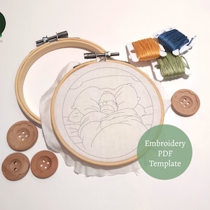 Big Toasty Cinnamon Bun Hand Embroidery Template || Homer Simpson Embroidery Pattern PDF || The Simpsons