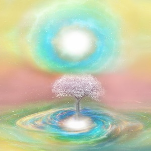 The space of the spirit,   uniqe abstract composition of tree , Large picture for home and living room,amazing art by Orit Martin