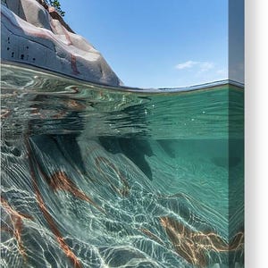 Lake Superior Copper Harbor Over Under Print - Michigan Photography - Premium Gallery Wrapped Canvas - Ready-to-Hang