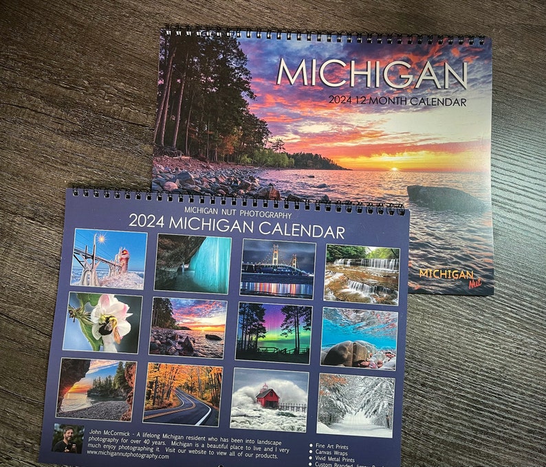 2024 Michigan Calendar by Michigan Nut Photography Free Shipping Etsy