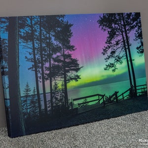 Lake Superior Northern Lights- Michigan Photography - Premium Gallery Wrapped Canvas - Ready-to-Hang