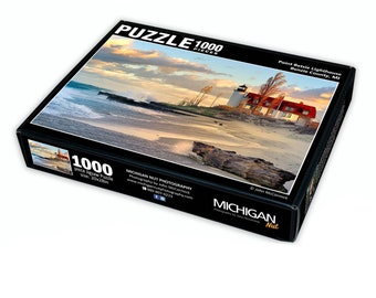 1000 Piece Wooden Jigsaw Puzzle Mackinac-Bridge-Michigan Large Puzzle Game for Adults and Teenagers 