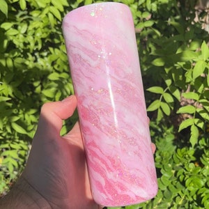 Pink Dreams Ombre Glitter Glow in the Dark 20oz Stainless Steel Tumbler