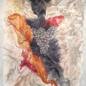 Made-to-Order Felted Wool Wall Art, Abstract Wool Painting