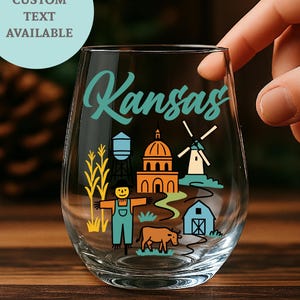 Kansas State Glasses | Personalized glassware for beer, whiskey, wine and cocktails. Home decor & gift for Men, Coworkers